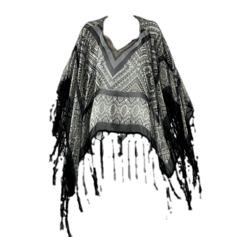 Steve Madden Sheer Patterened Poncho